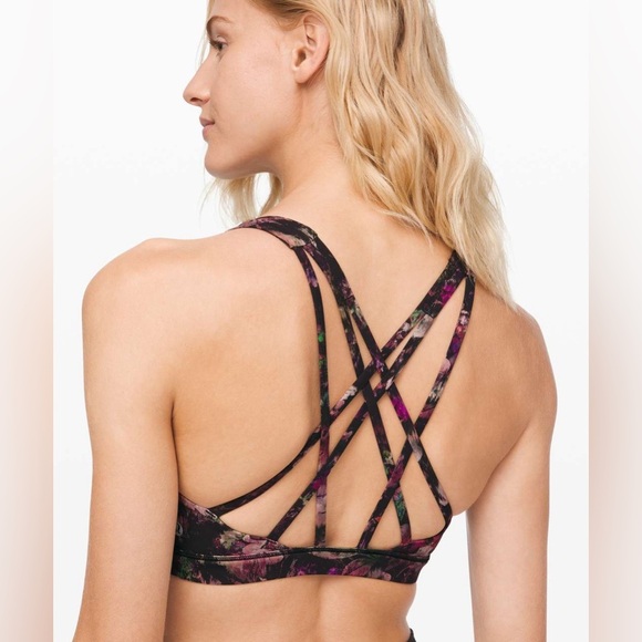 Lululemon Free To Be Serene Bra in Floral Illusion Antique White Multi Size 4 - Picture 4 of 8